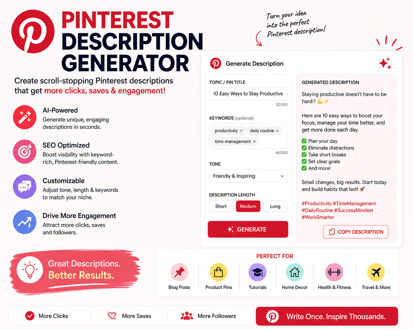 Pinterest Description Generator