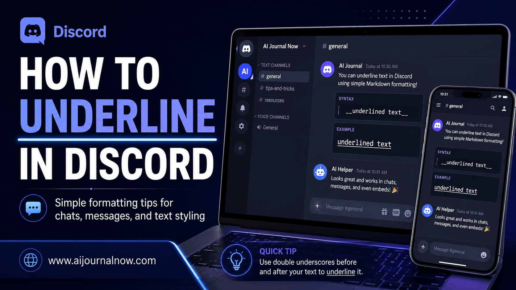 how to underline in discord